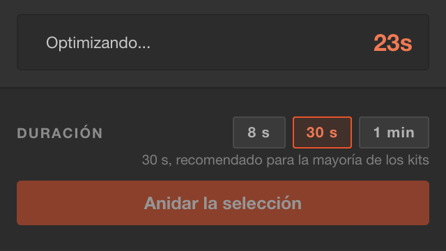 Cuenta atrás mientras se calcula la disposición