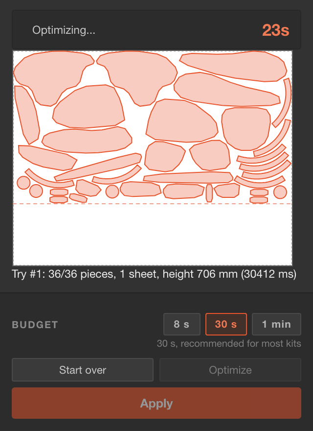 During Optimize: countdown, with Optimize and Apply greyed out