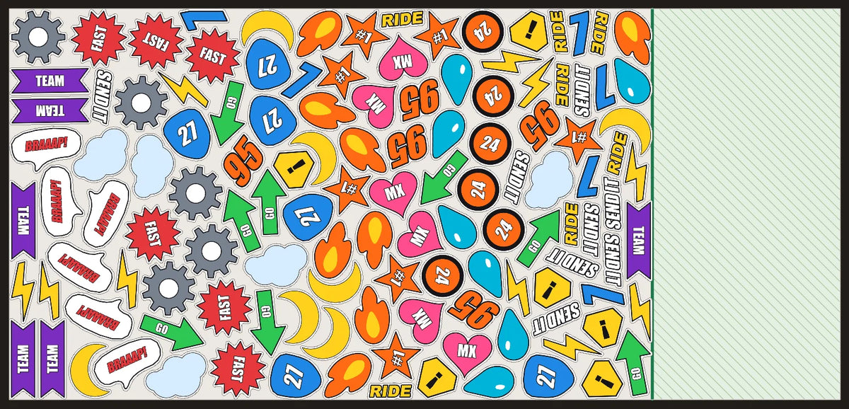The same 125 stickers nested by true shape with TrueNest Pro