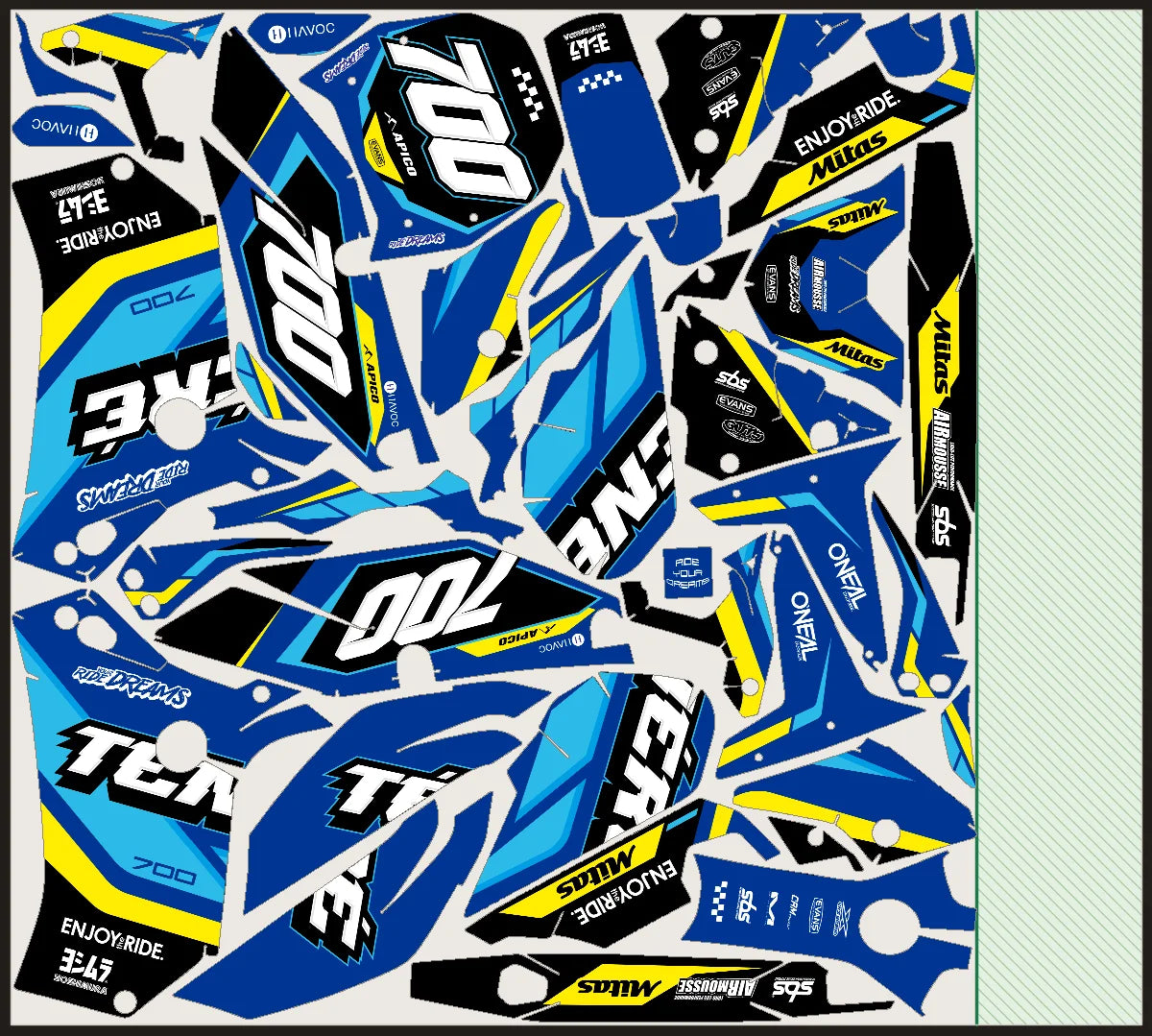 The same kit nested by true shape with TrueNest Pro