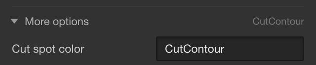 More options open, Cut spot color set to CutContour