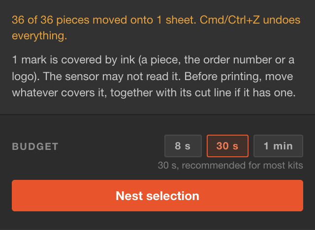 Warning: 1 mark is covered by ink